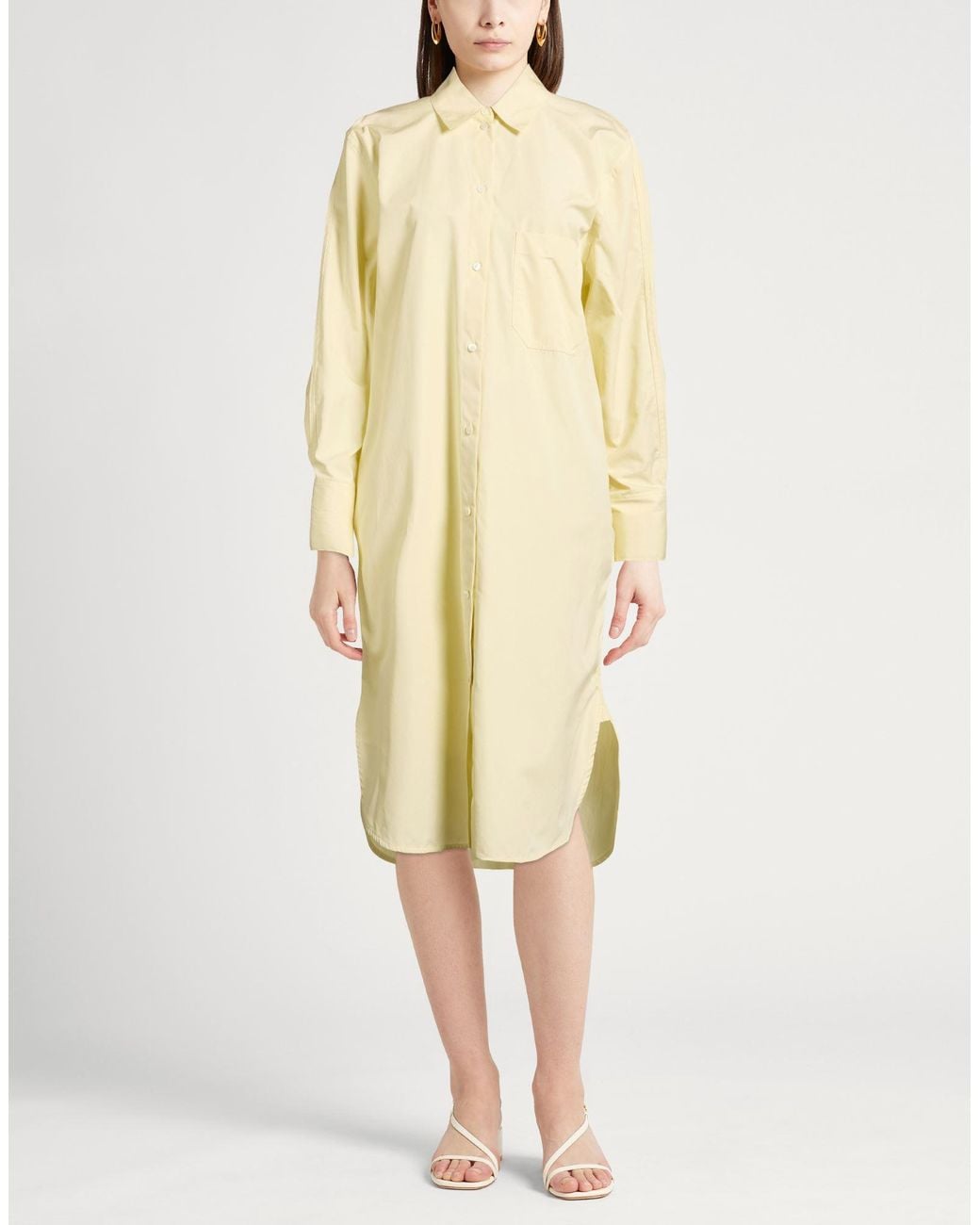 Totême Yellow Midi Dress Organic Cotton