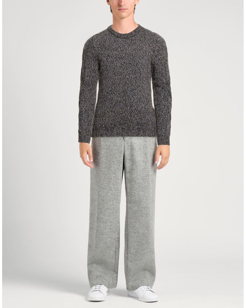 Alpha Studio Gray Sweater Wool, Recycled Polyamide, Alpaca Wool for men