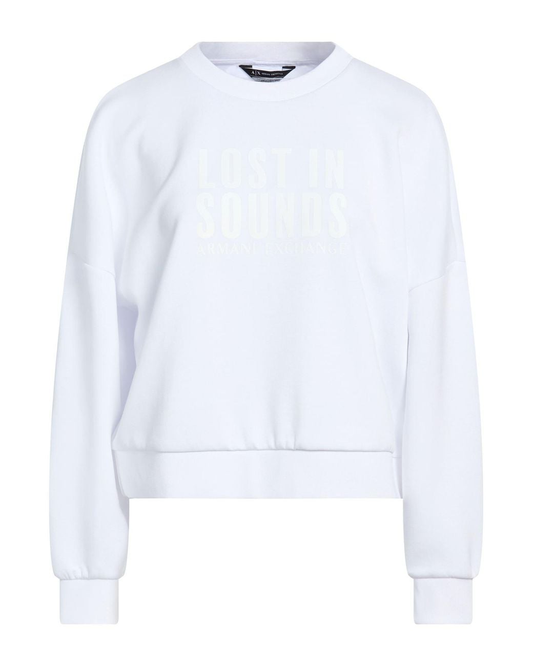 ARMANI EXCHANGE White Sweatshirt Polyester, Viscose, Elastane