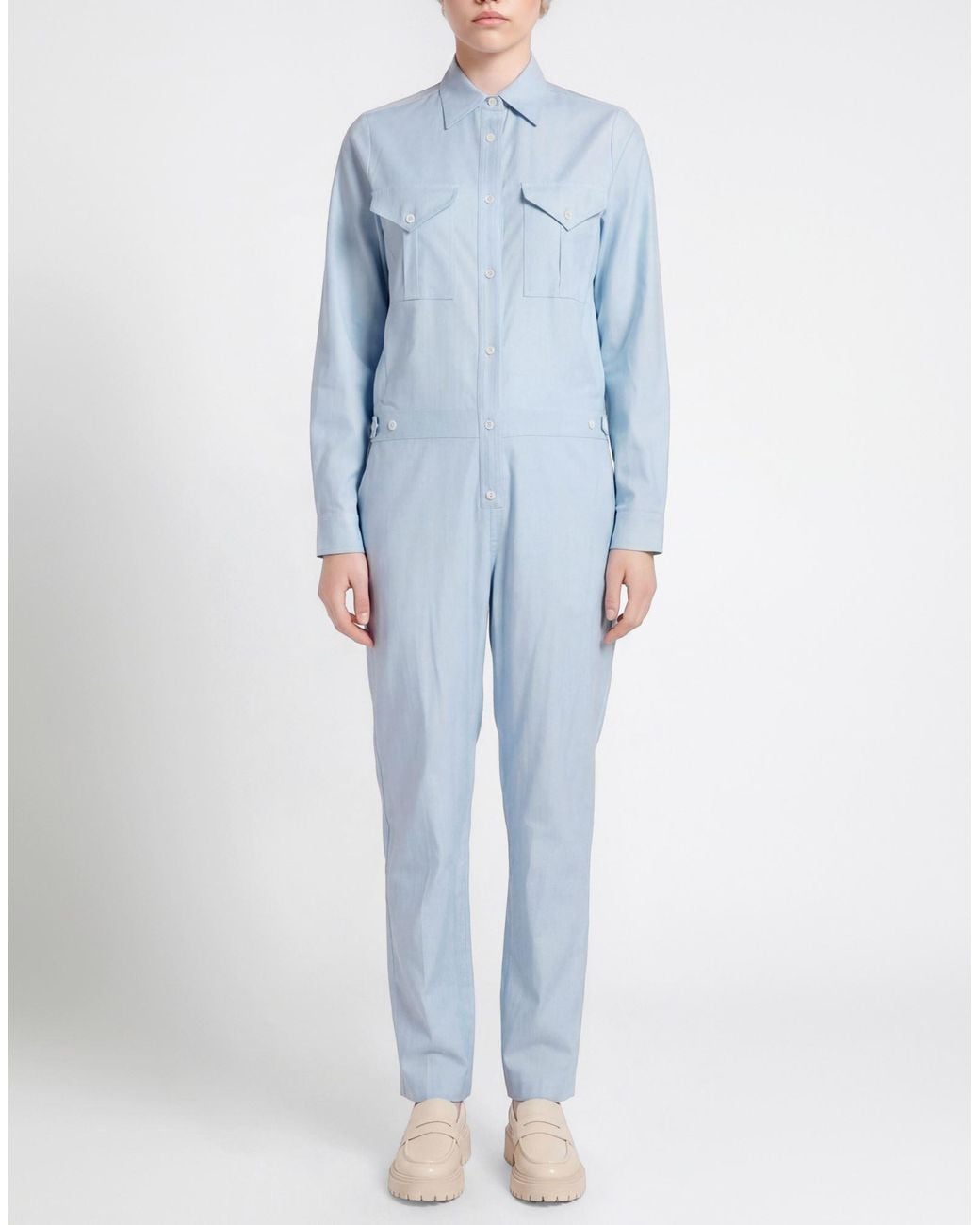 Eleventy Blue Jumpsuit Wool, Viscose, Elastane