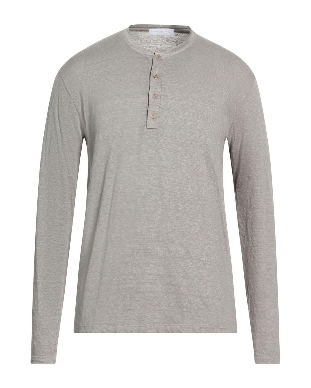 Daniele Fiesoli Gray T-Shirt Linen, Elastane for men