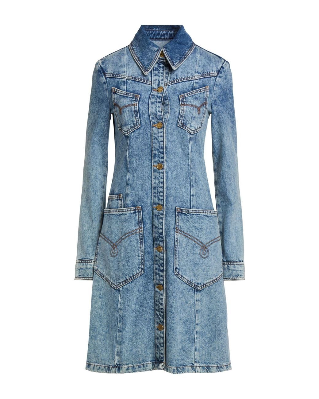 Moschino Blue Midi Dress Cotton
