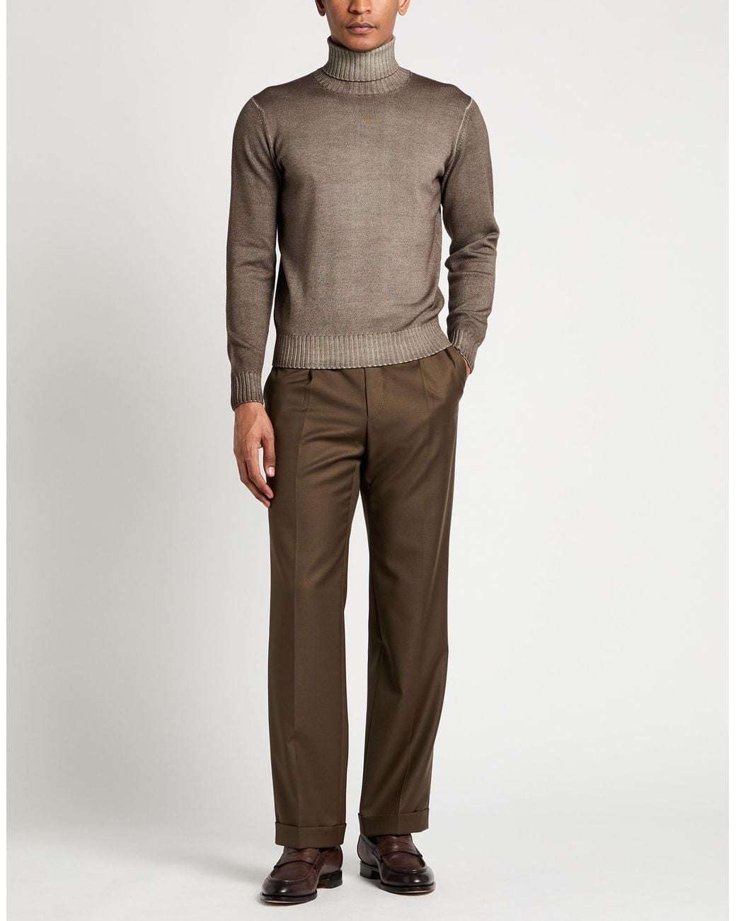 FILIPPO DE LAURENTIIS Brown Turtleneck Merino Wool for men