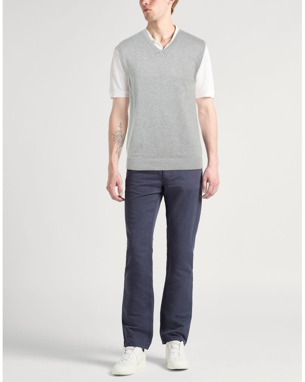 Alpha Studio Gray Sweaters for men