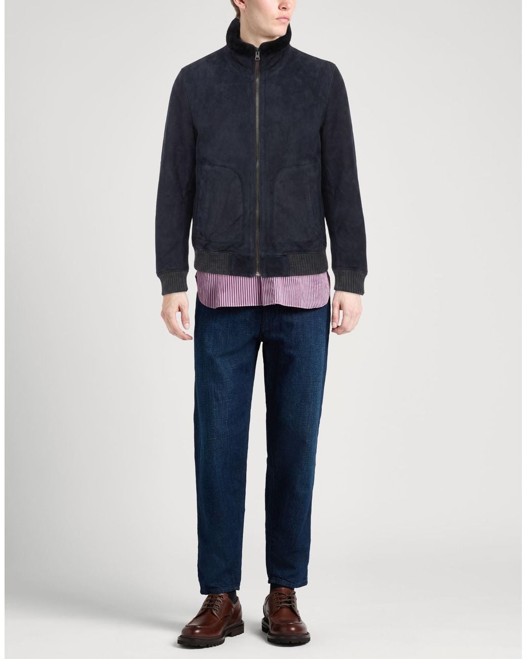 Hackett Blue Jacket Shearling, Acrylic for men