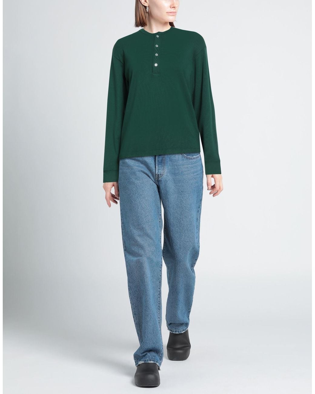 DONNI. Green T-Shirt Cotton, Modal, Elastane