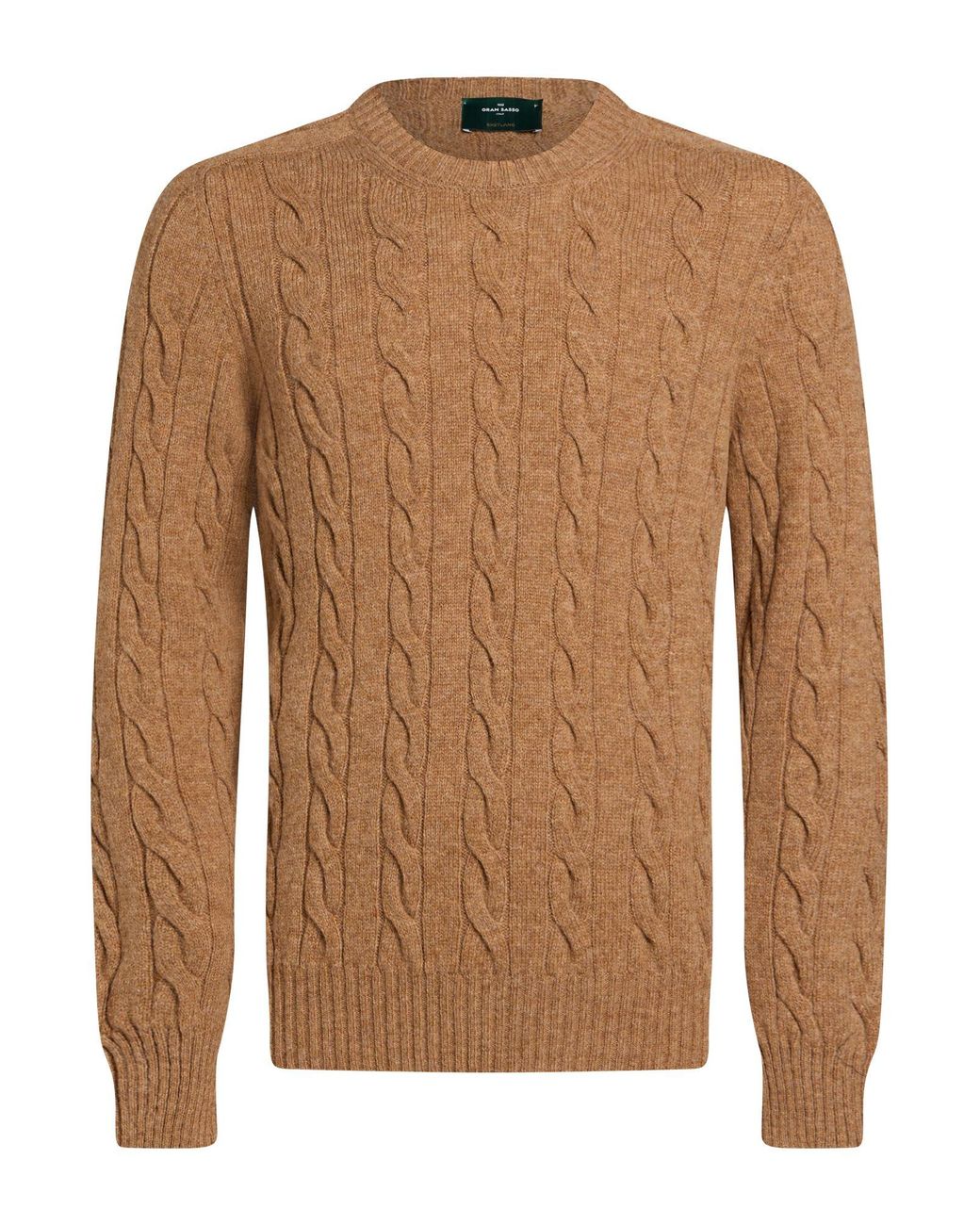 Gran Sasso Brown Camel Sweater Virgin Wool for men