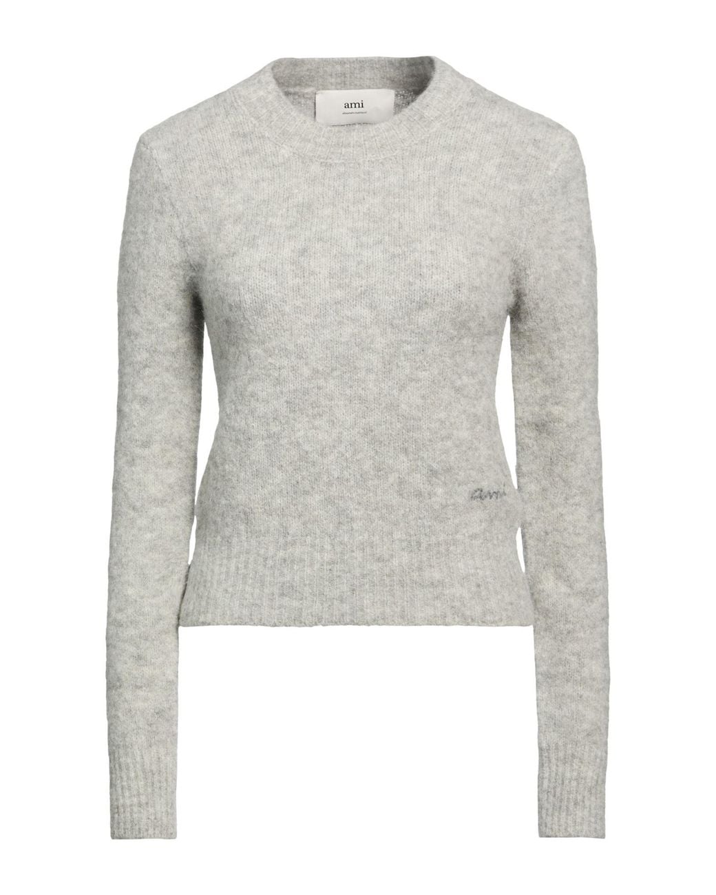 AMI Gray Light Sweater Baby Alpaca Wool, Merino Wool, Polyamide, Elastane