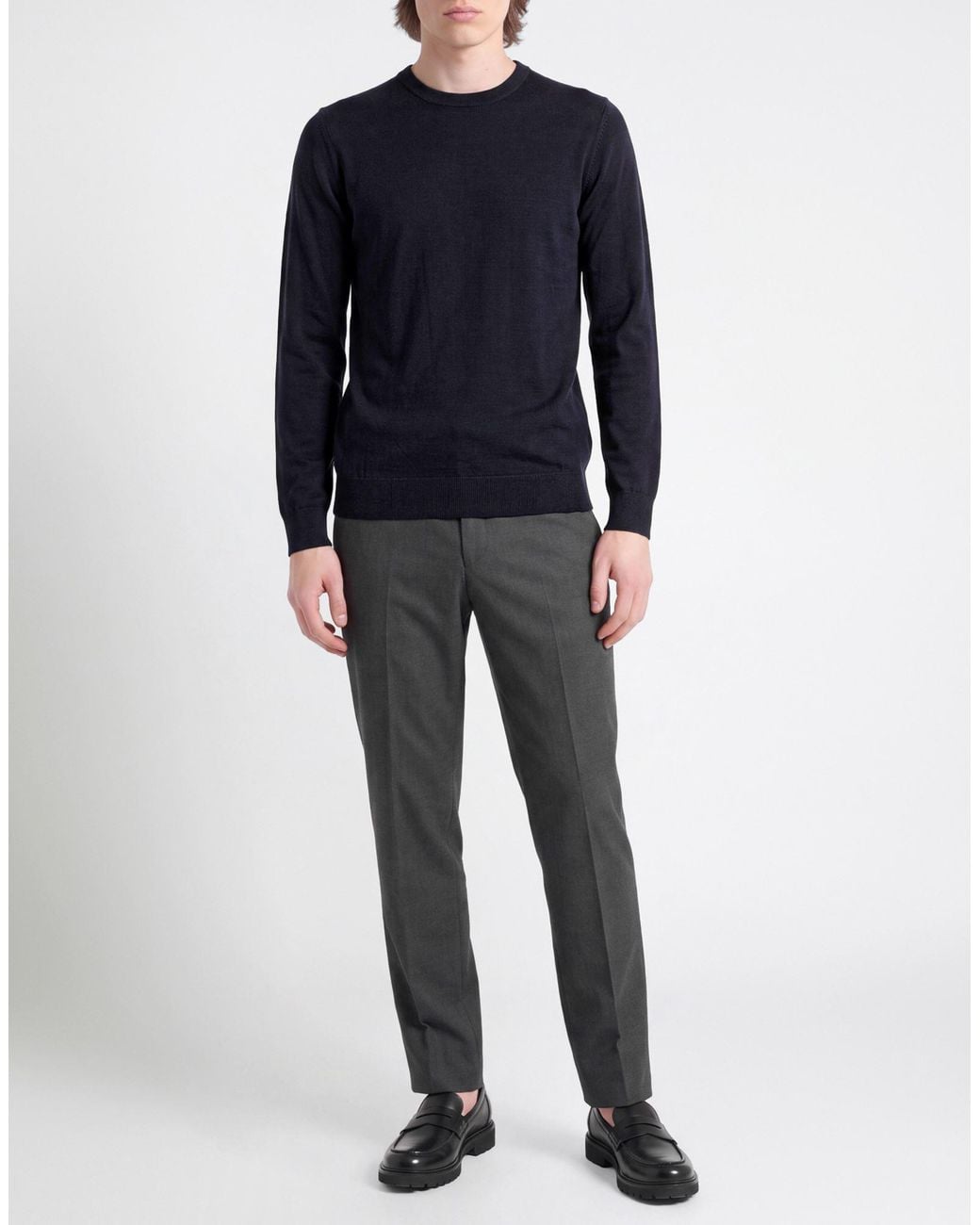Alpha Studio Blue Sweater Merino Wool for men