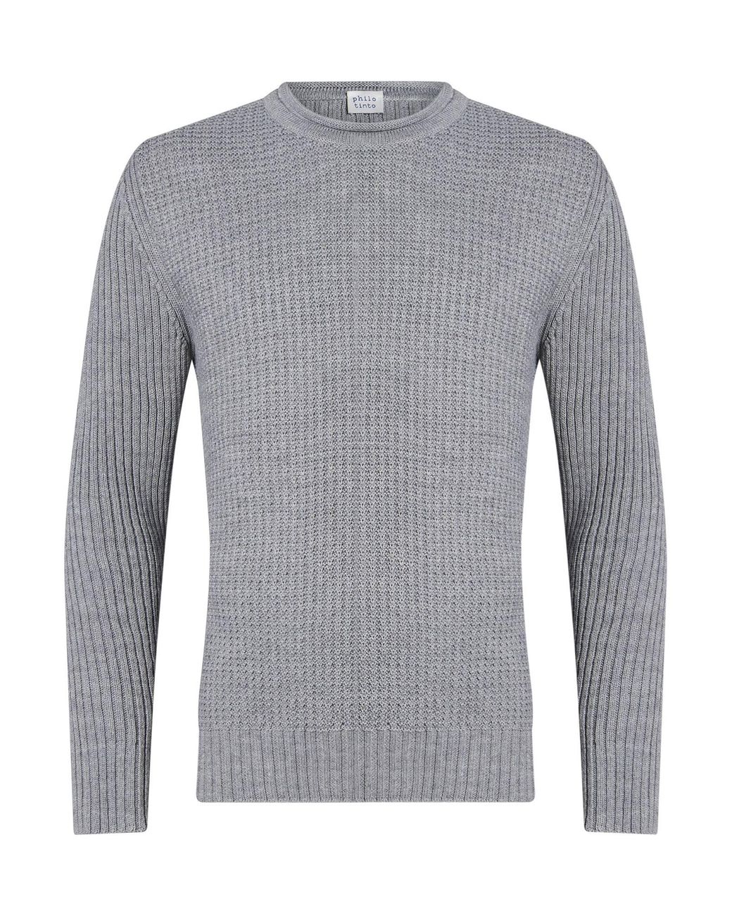 PHILOTINTO Gray Taupe Sweater Merino Wool, Acrylic for men