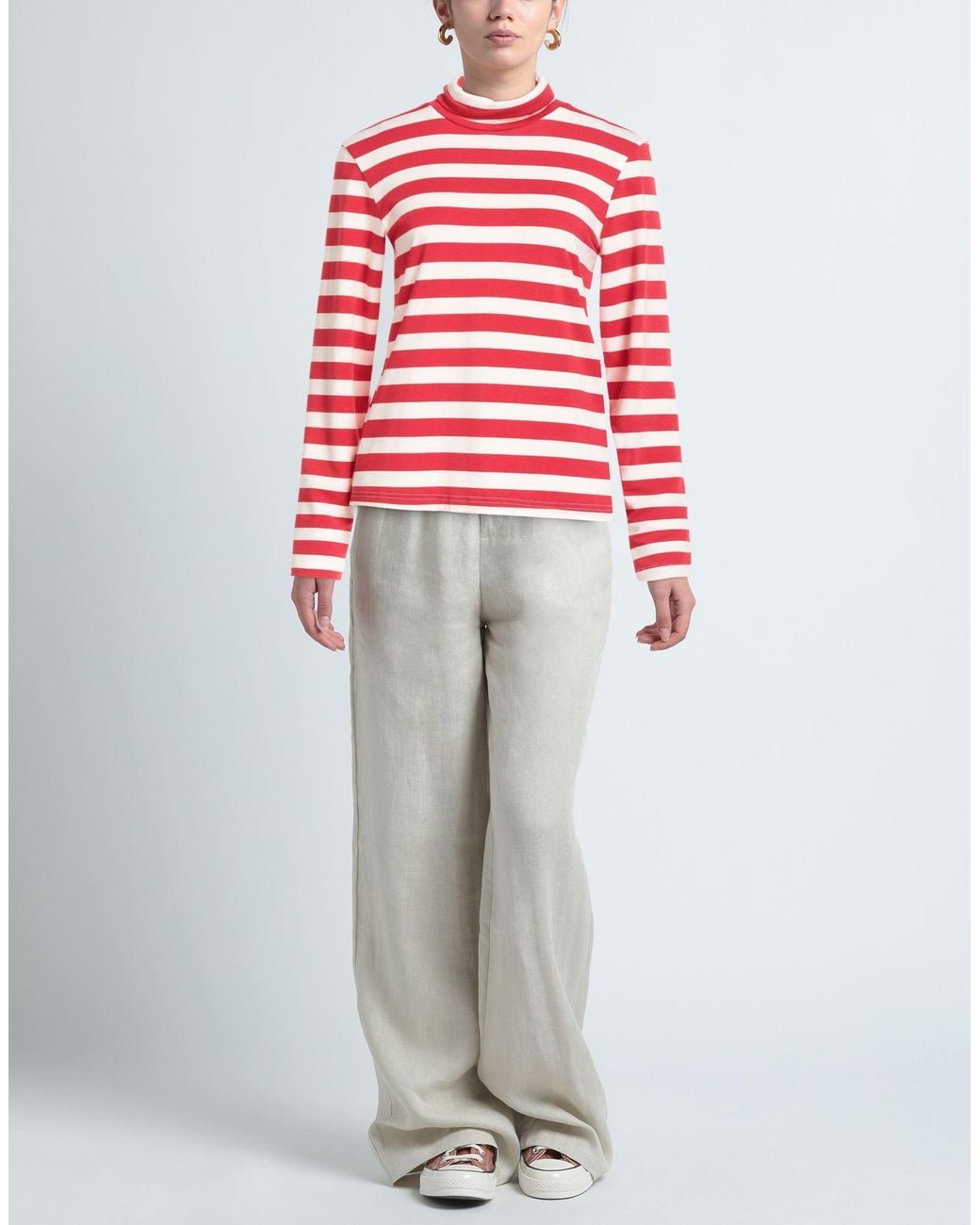 Shirtaporter Red T-Shirt Viscose, Polyester, Elastane