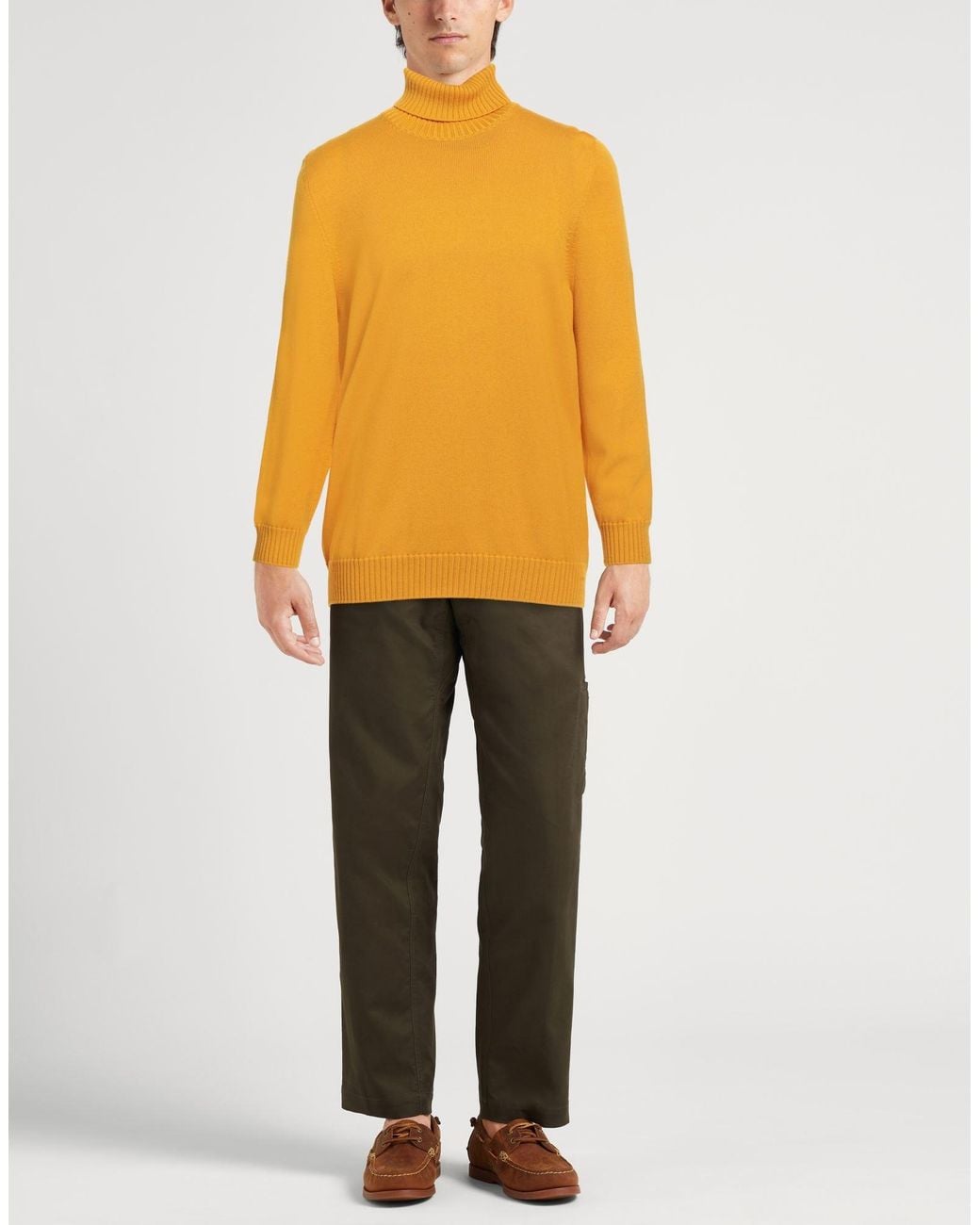 Drumohr Yellow Marigold Turtleneck Merino Wool for men