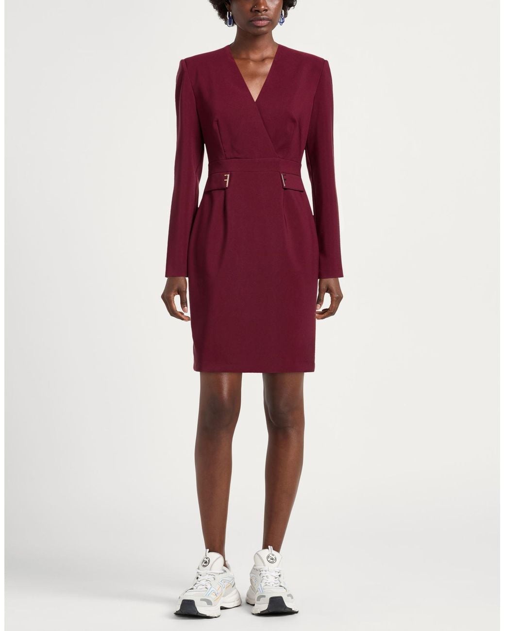 Fracomina Red Light Mini Dress Polyester, Elastane