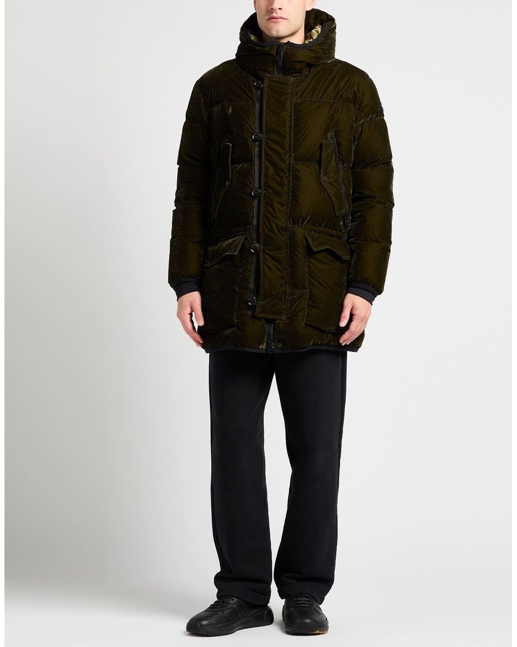 Peuterey Black Military Puffer Viscose, Polyamide for men