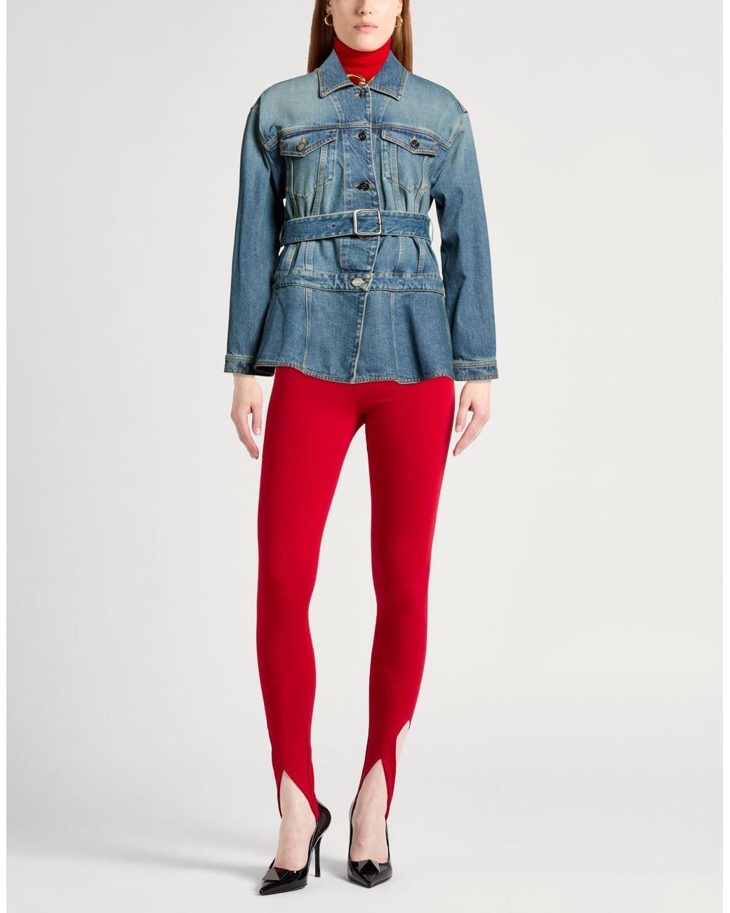 Alaïa Blue Denim Outerwear Cotton, Polyurethane