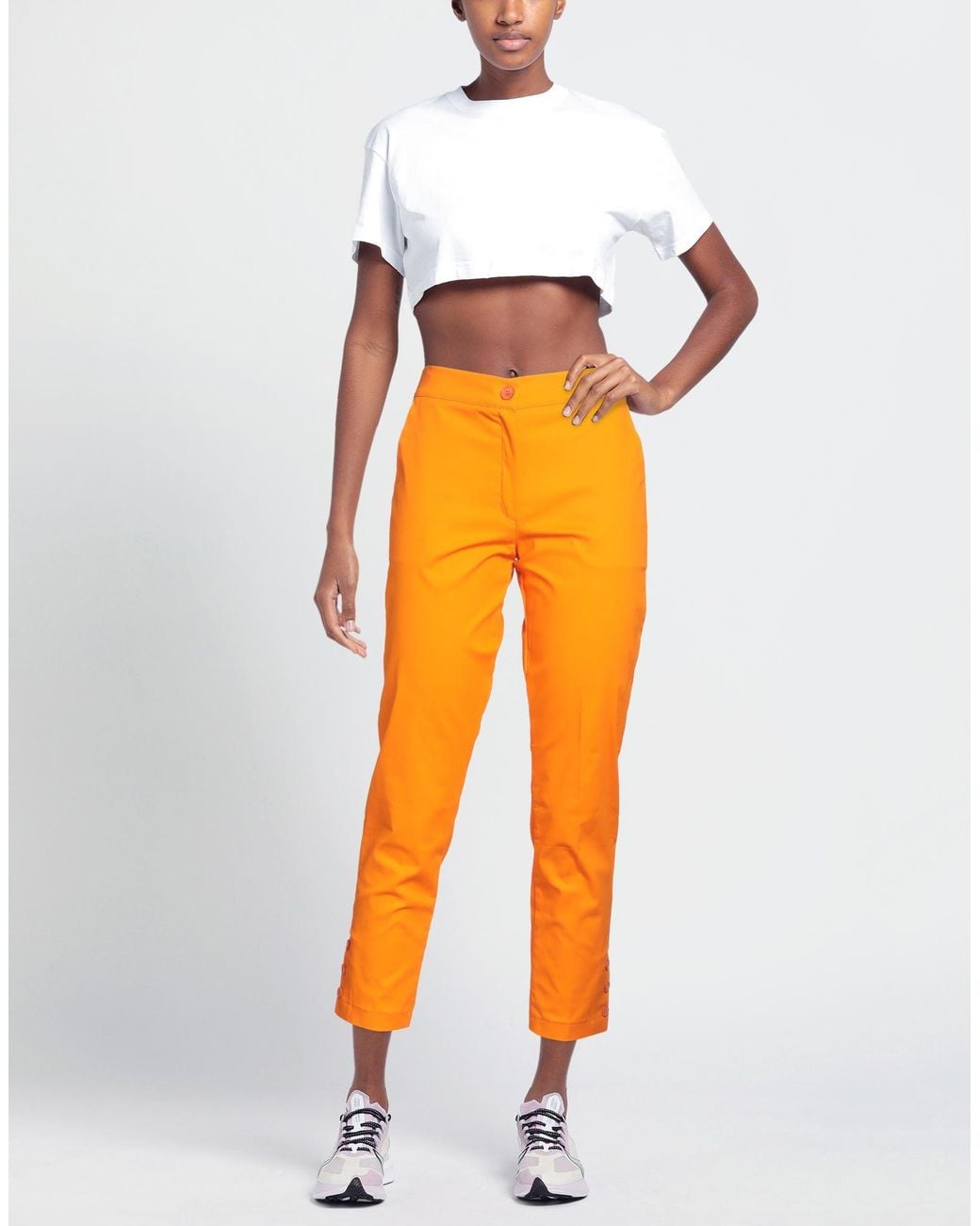 Zoe Orange Pants Polyester