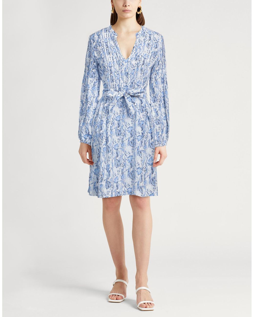 120% Lino Blue Mini Dress Linen