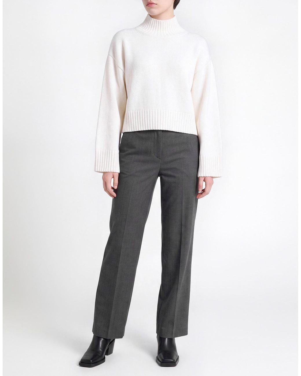 Fabiana Filippi White Turtleneck Virgin Wool