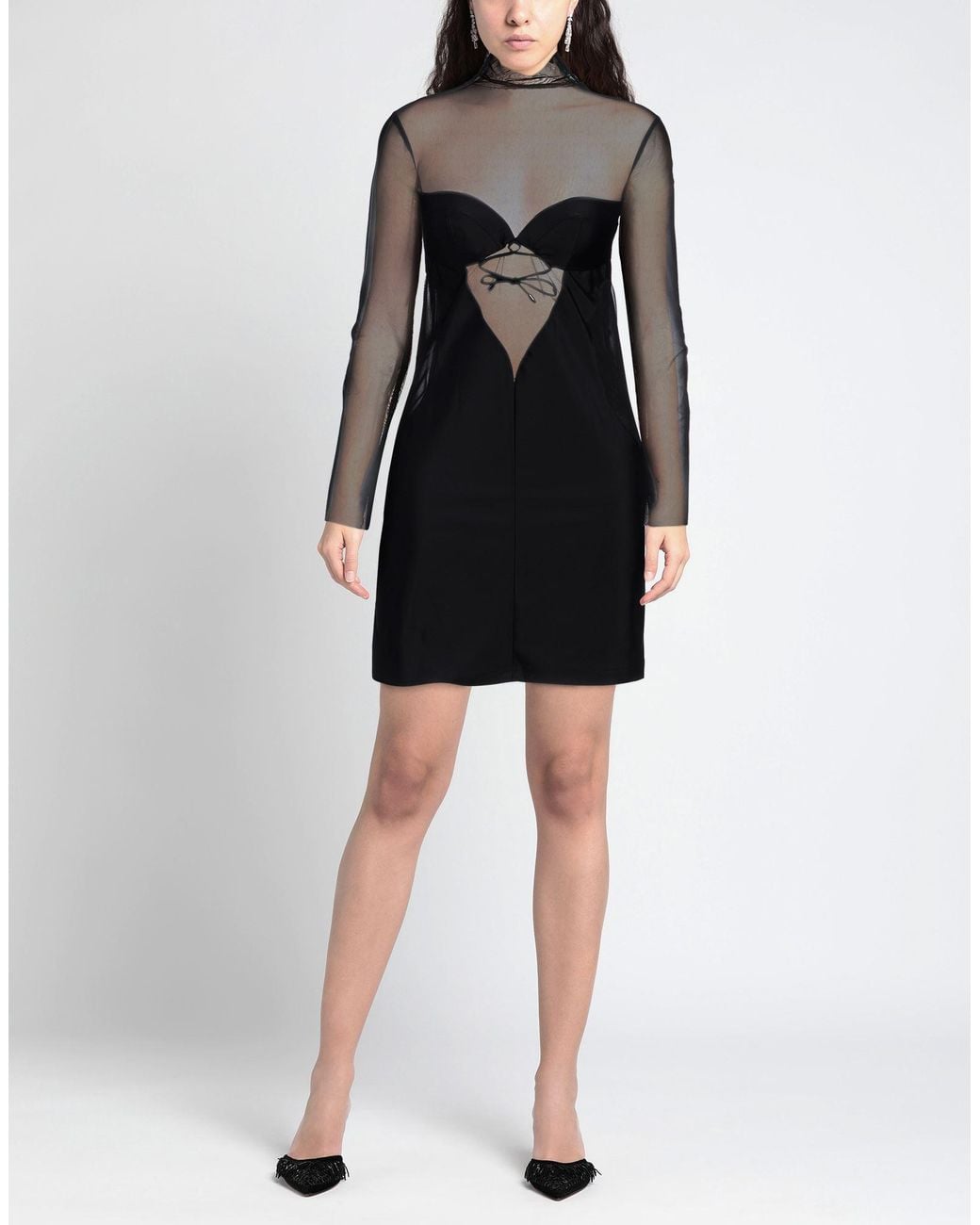 Pinko Black Mini Dress Polyamide, Elastane
