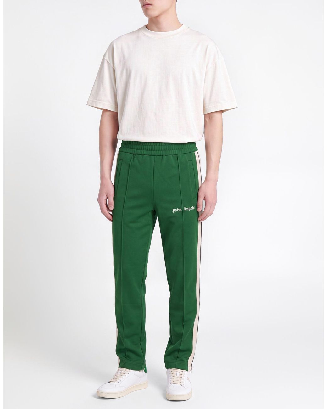 Palm Angels Green Pants Polyester for men