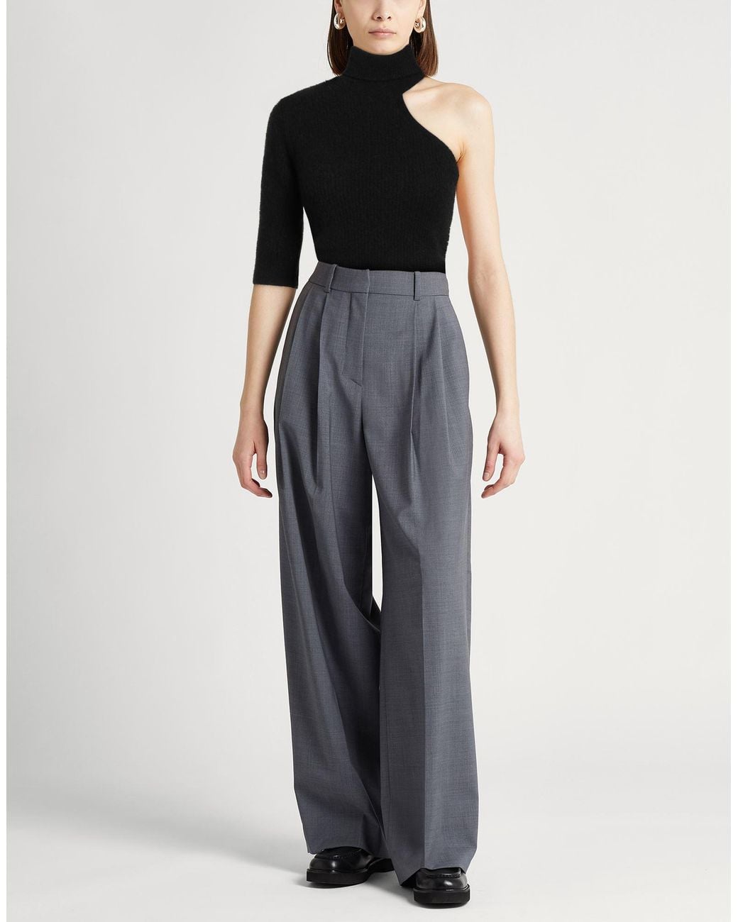 Roberto Collina Black Turtleneck Cashmere, Silk, Polyester