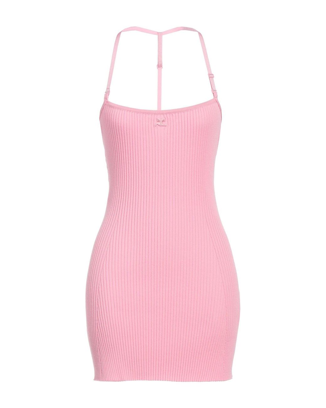 Courreges Pink Mini Dress Viscose, Polyester
