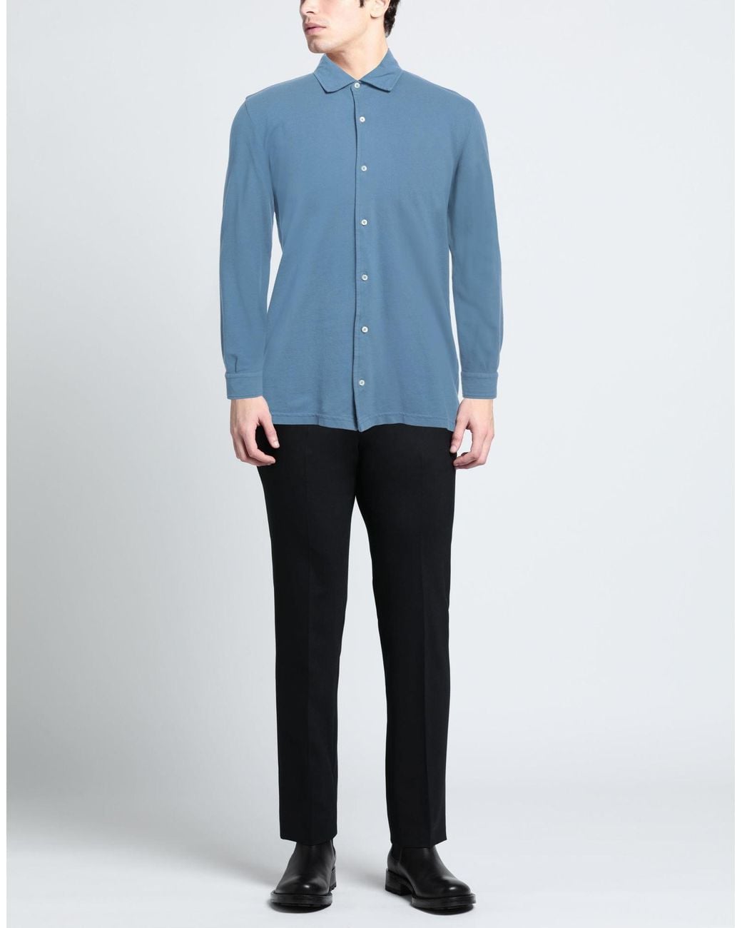 Bl'ker Blue Shirt Cotton for men