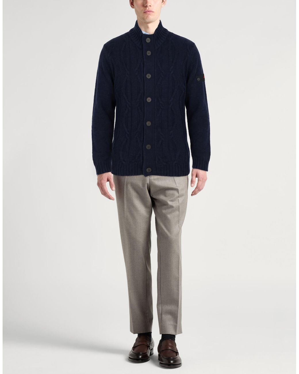 Peuterey Blue Cardigan Wool, Polyamide for men