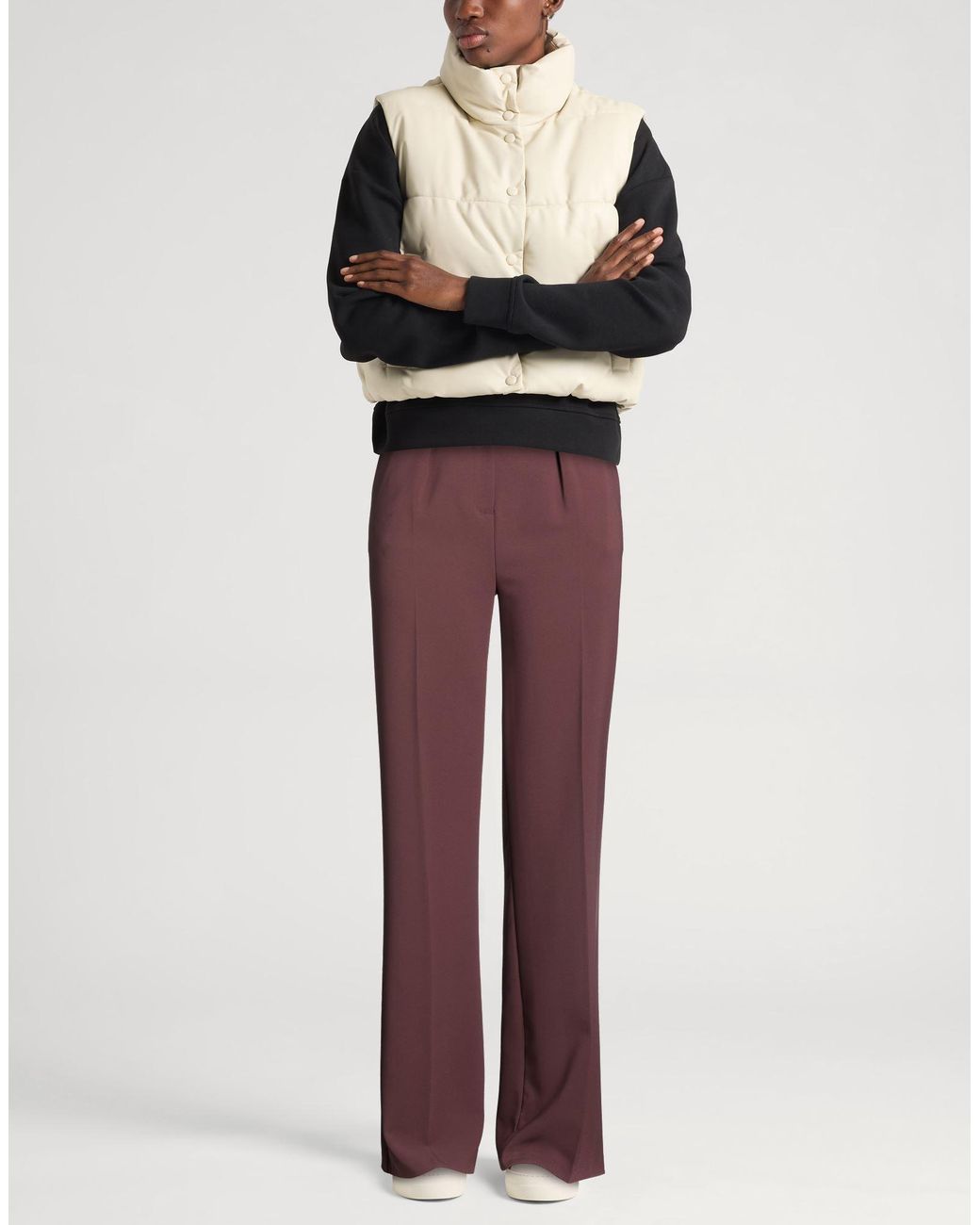 Elisabetta Franchi Purple Pants Polyester, Elastane