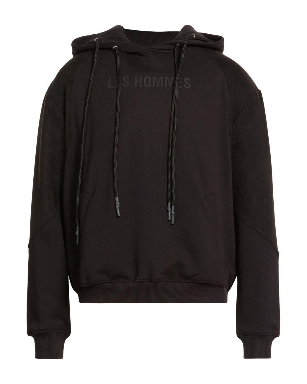 Les Hommes Black Sweatshirt Cotton, Polyester, Elastane for men