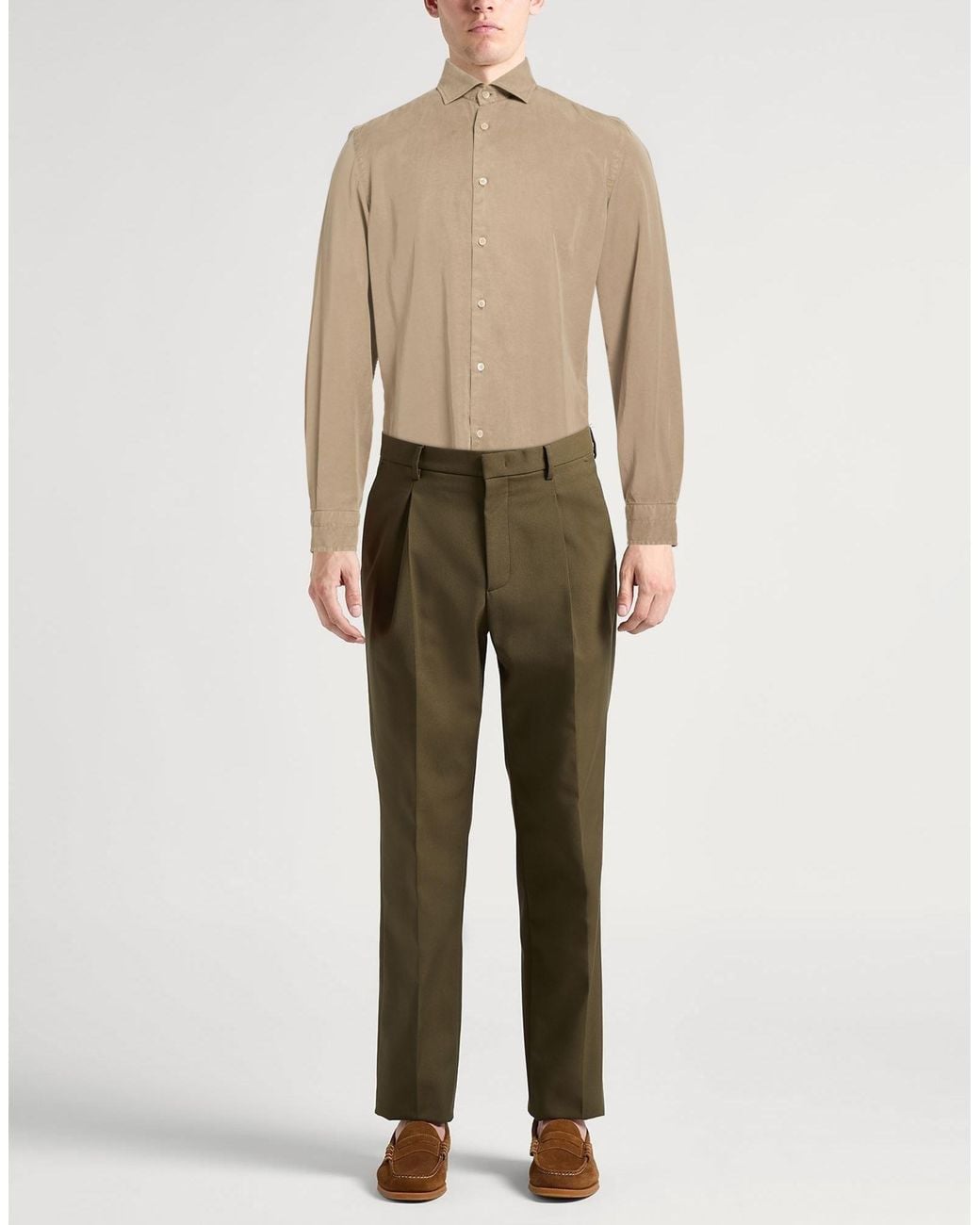 Boglioli Natural Military Shirt Lyocell for men