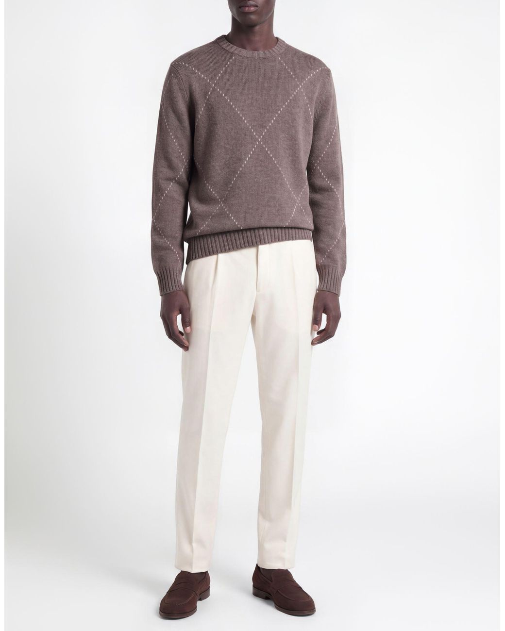 Gran Sasso Brown Sweater Virgin Wool, Viscose, Cashmere for men