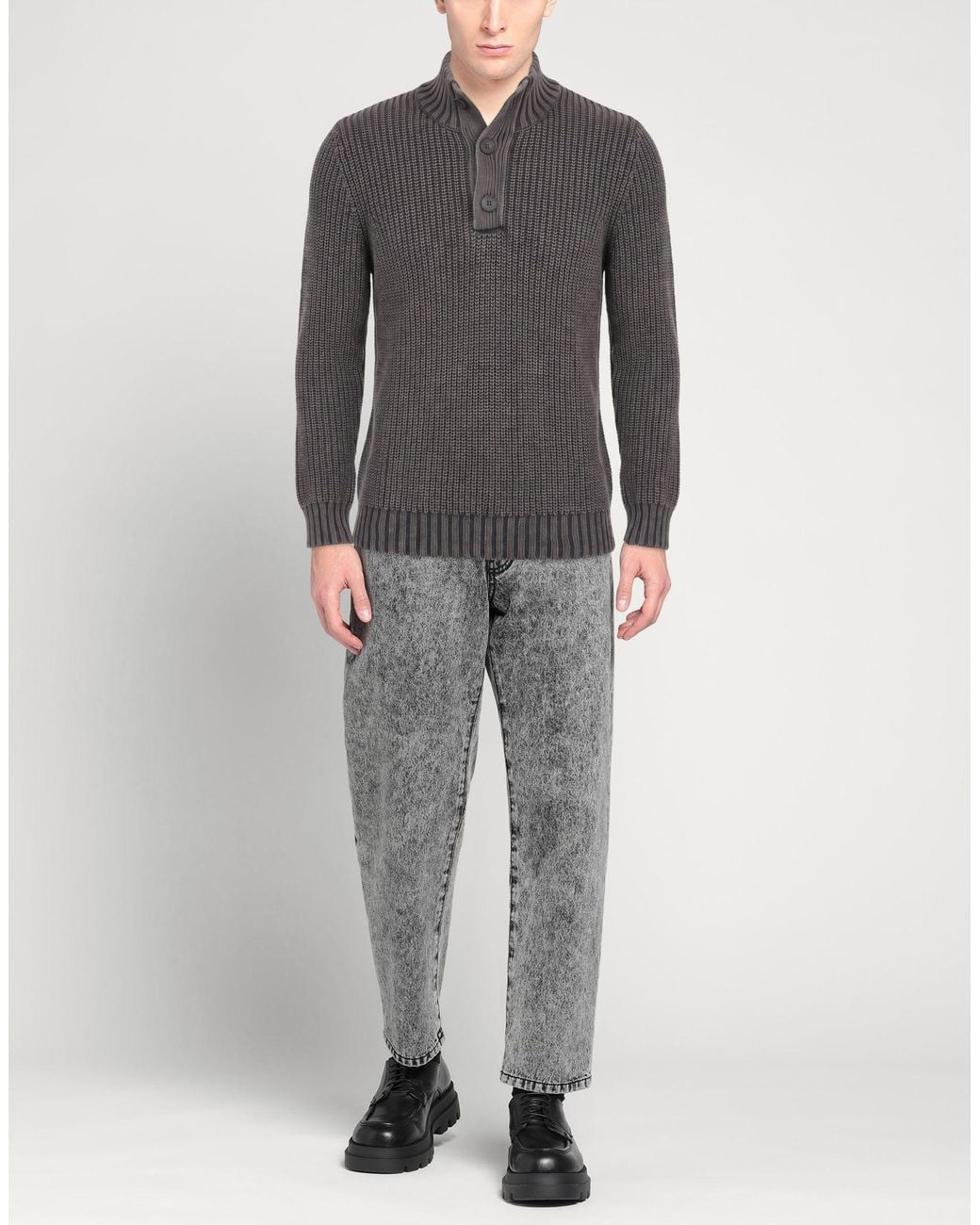 AROVESCIO Gray Sweater Cotton, Acrylic, Wool for men