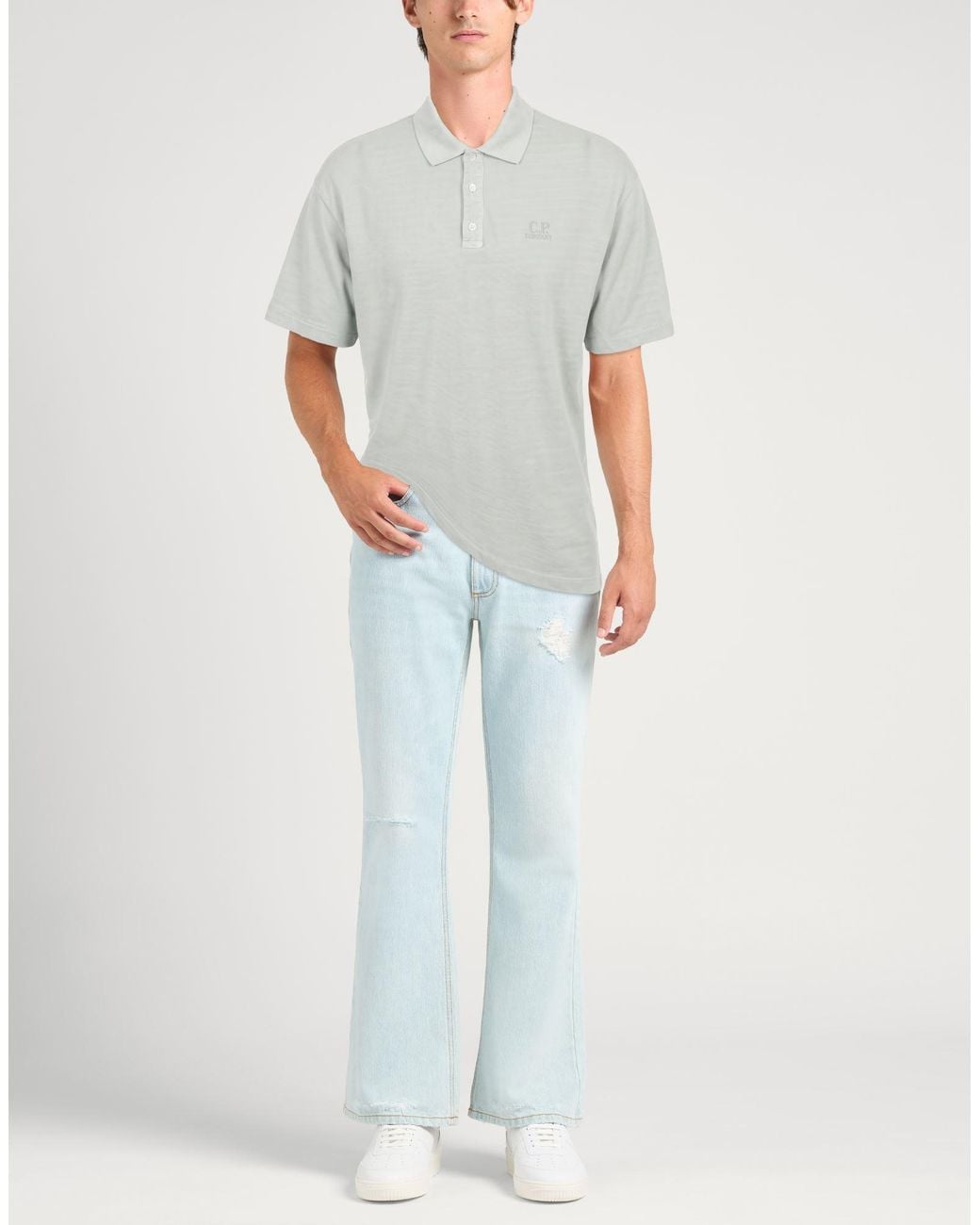 C P Company Gray Polo Shirt for men