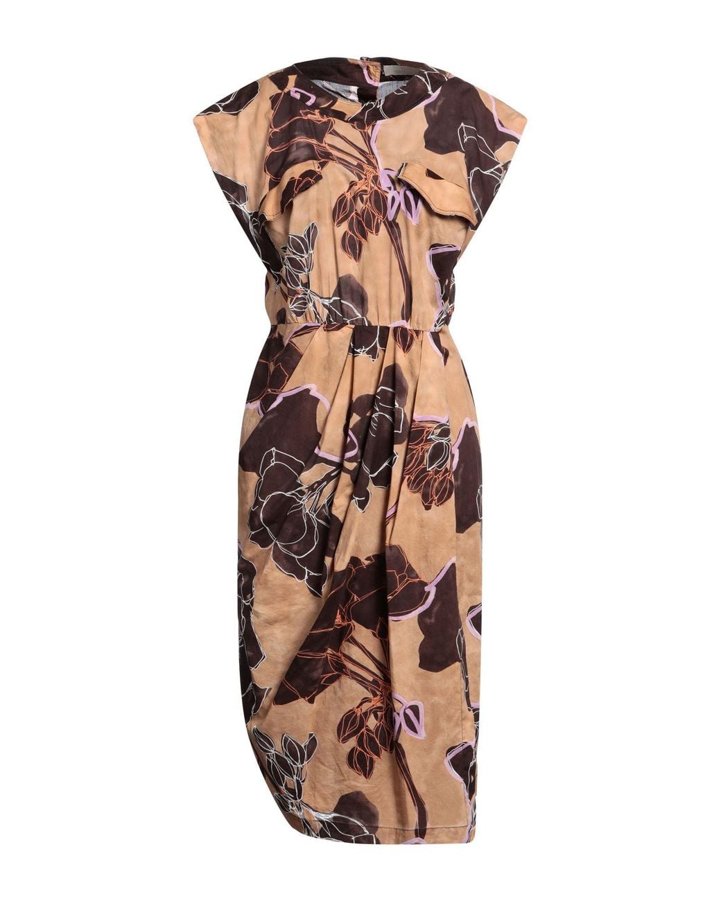 Tela Brown Midi Dress Cotton