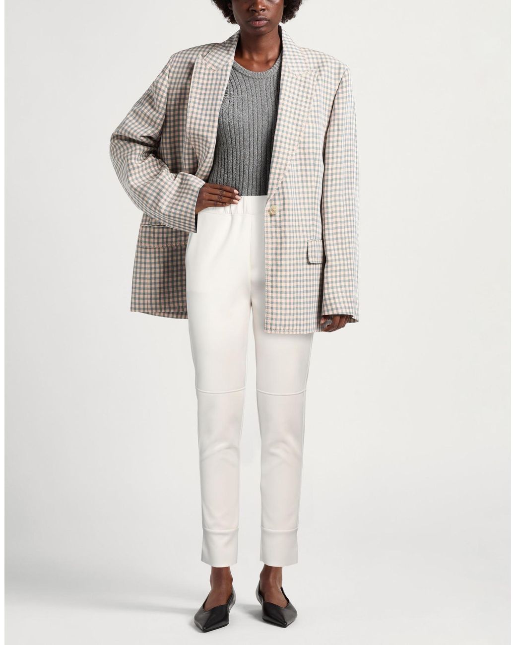 Jijil White Pants Polyester, Elastane