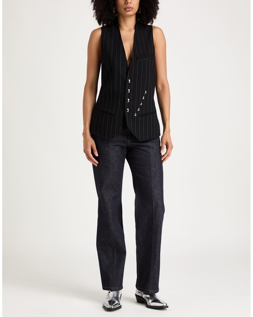 Isabel Marant Black Tailored Vest Cotton, Virgin Wool, Viscose