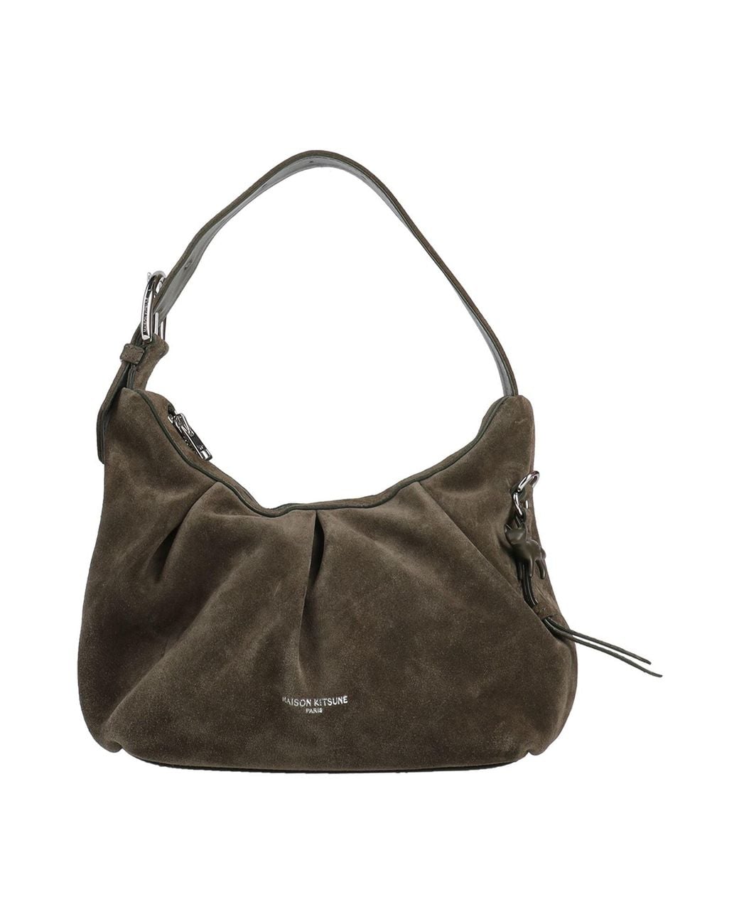 Maison Kitsuné Brown Military Handbag Cow Leather