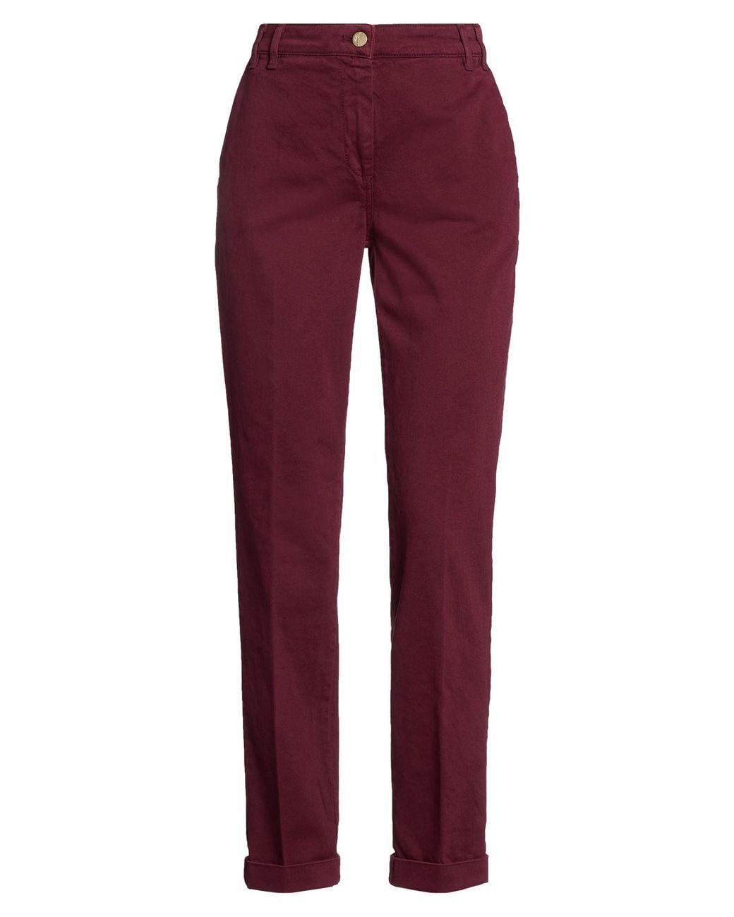 Manila Grace Red Pants Cotton, Elastane