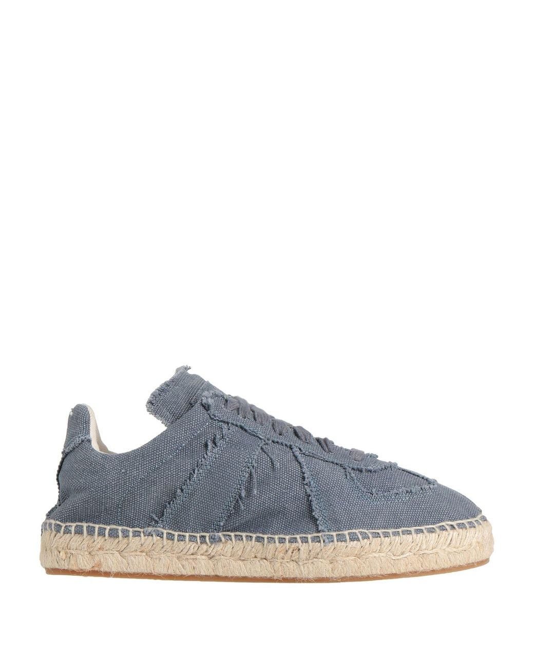 Maison Margiela Blue Minimalist Canvas Straw Shoes