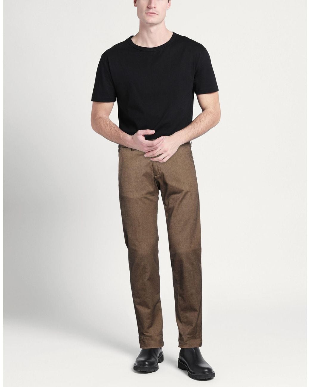 Briglia 1949 Brown Khaki Pants Cotton, Polyester, Viscose, Elastane for men