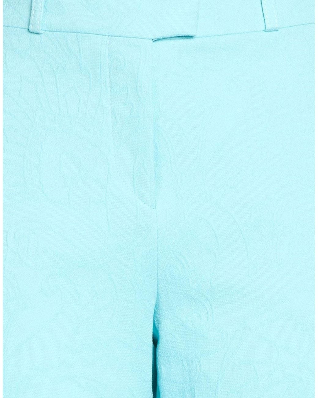 Etro Blue Pants Cotton, Viscose, Polyamide, Elastane