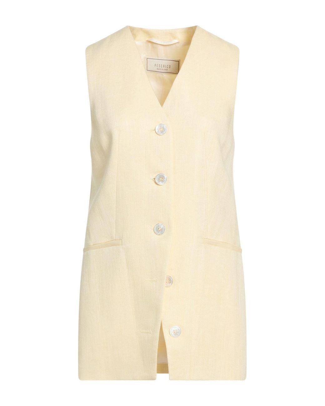 Peserico Natural Tailored Vest Viscose, Linen