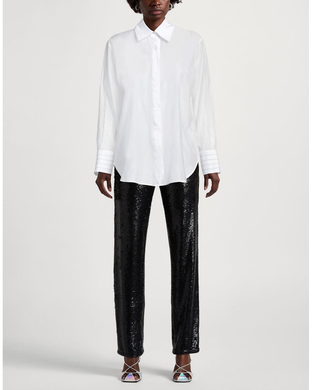 Peserico White Shirt Cotton, Silk, Polyamide, Elastane