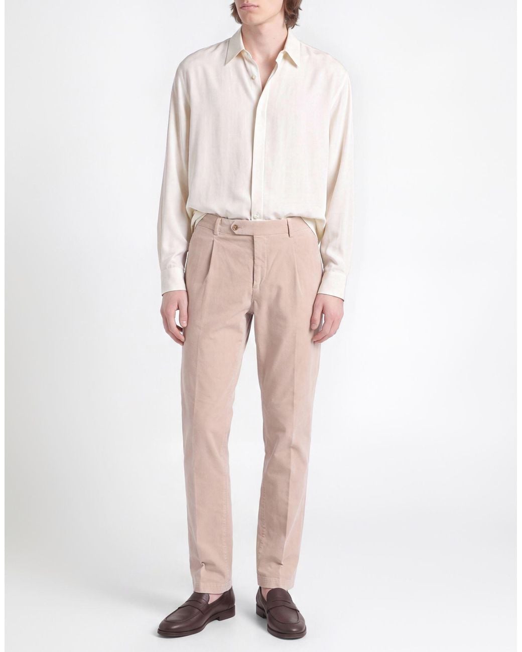 Paoloni Natural Pants Cotton, Elastane for men