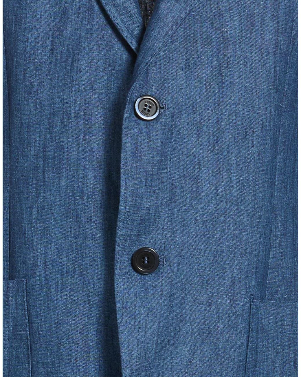 120% Lino Blazers in Blue for Men | Lyst