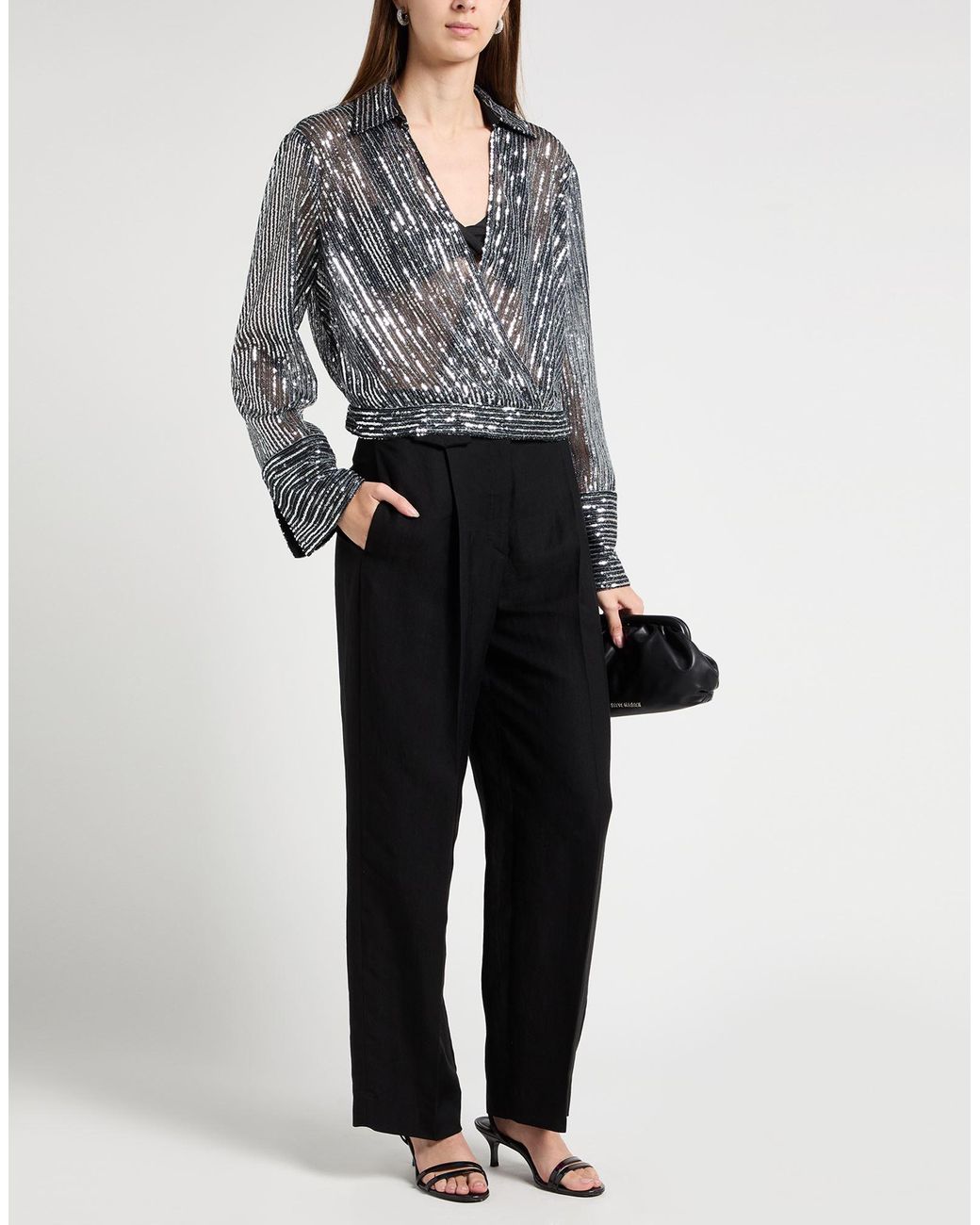 Semicouture Gray Lead Top Polyester