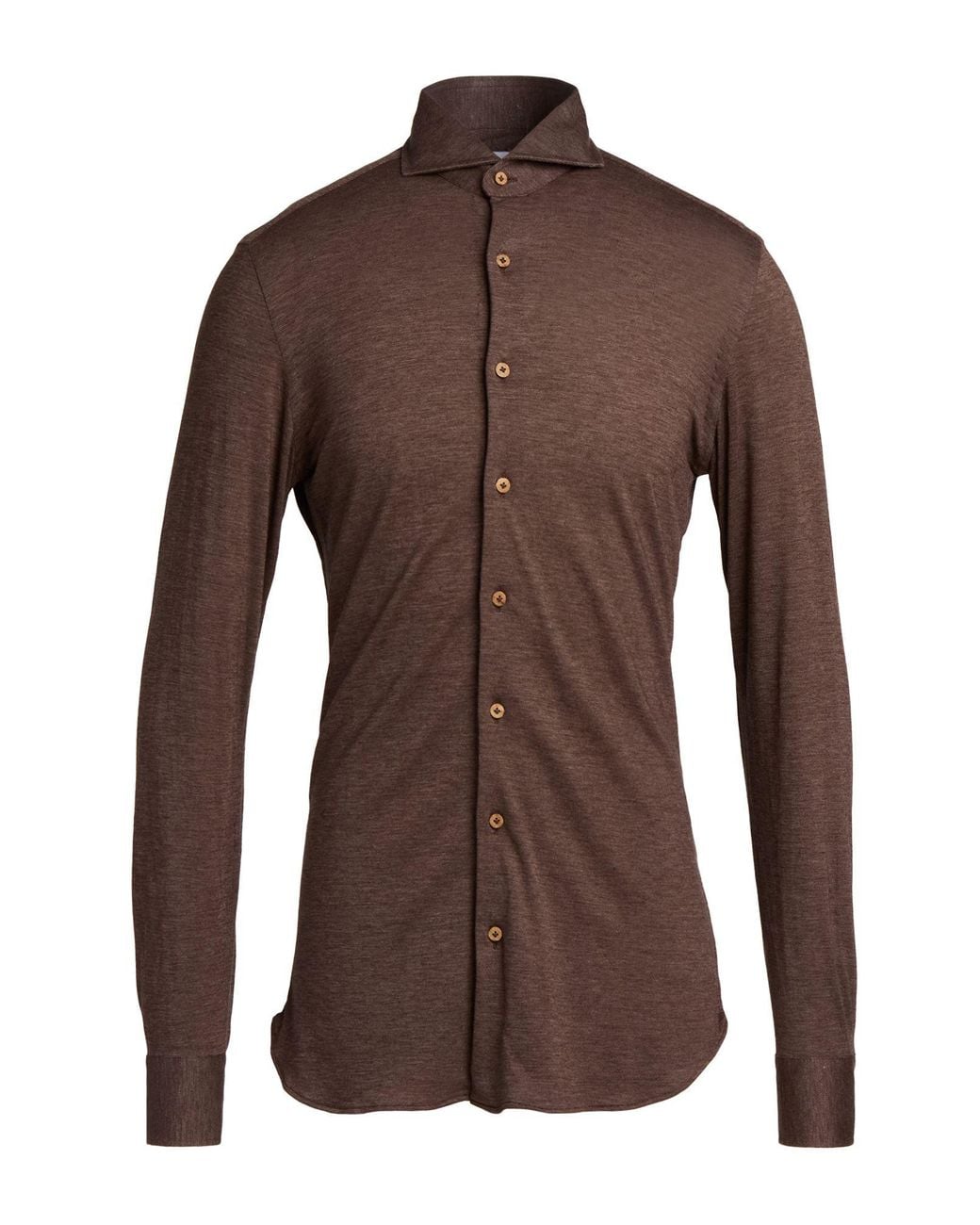 Truzzi Brown Shirt Cotton, Tencel, Cashmere for men
