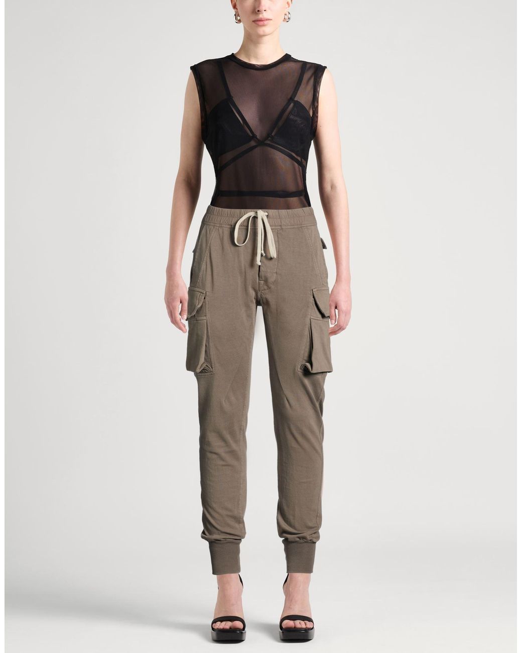 Rick Owens Natural Pants Cotton, Elastane