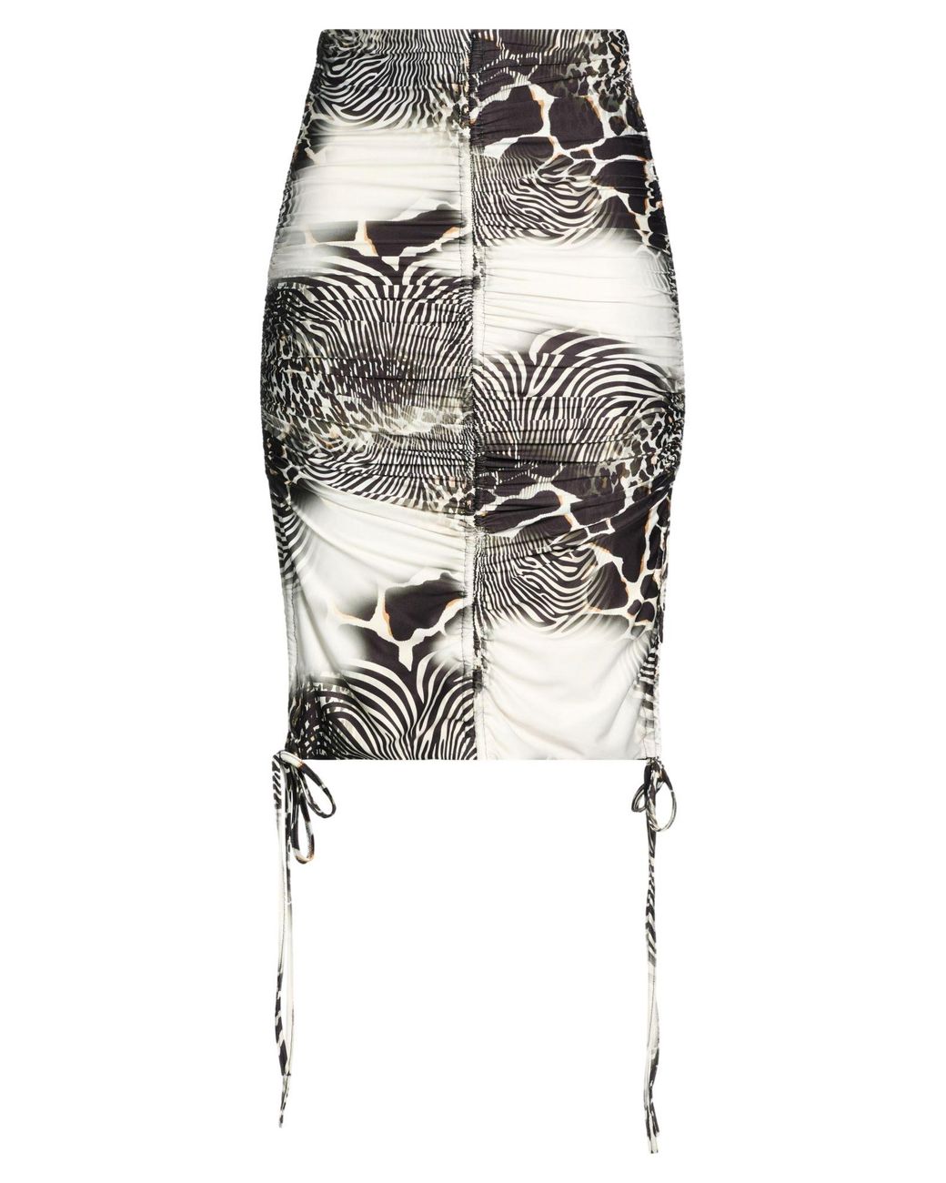 W Les Femmes By Babylon White Midi Skirt Polyamide, Elastane